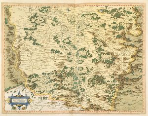 Lorraine-kartta, julkaisusta "Atlas tai kosmografiset heijastukset maailman luomisesta ja valmistamisesta", julkaisi Hondius vuonna 1632